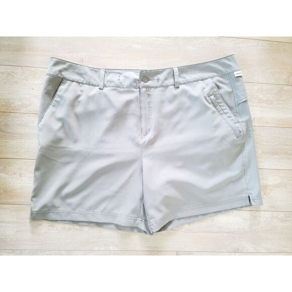 Magellan Outdoor 1X  Shorts Women's  Gray Fishing No Drawstring Button Zip Pckts - Picture 1 of 6